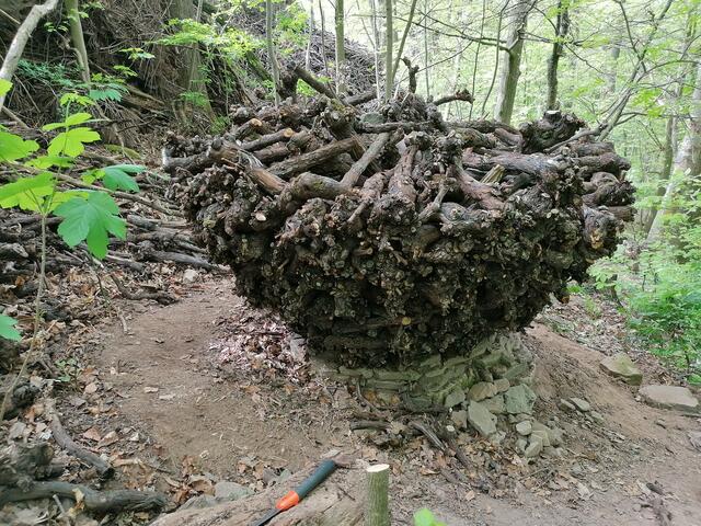 Die Hanglage machte den Aufbau besonders schwierig, auch um von allen Seiten an das Werk zu kommen, muss man sich was einfallen lassen. | Foto: Klaus Waldbüßer