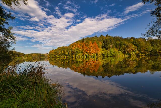 Goldener Oktober am Michelbacher See bei Zaberfeld