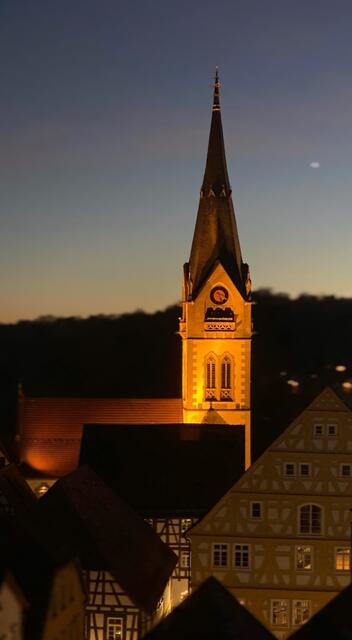 Abendstimmung über der Möckmühler Altstadt