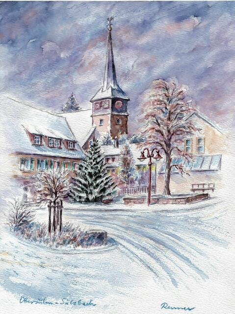 Die Kilianskirche in Obersulm-Sülzbach im Winter.