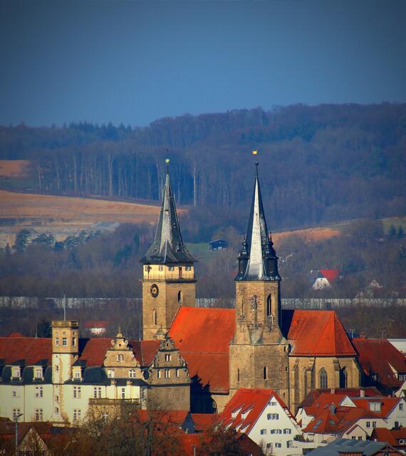 Stiftskirche Öhringen vom Limesblick Cappel aus gesehen.