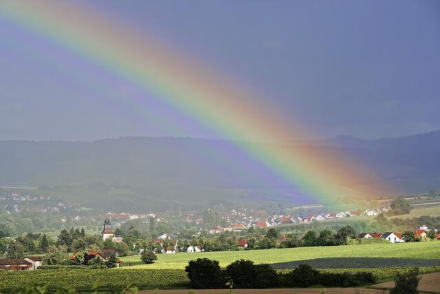 Bild des Monats Unterland im August 2021: "Regenbogen über Willsbach" von Heimatreporter Michael Harmsen. | Foto: Michael Harmsen