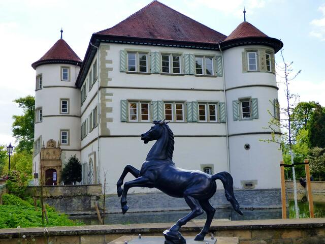 Das Wasserschloss mit dem Bad Rappenauer Rappen