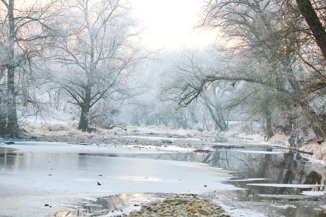 Dörzbach Jagst im Winter