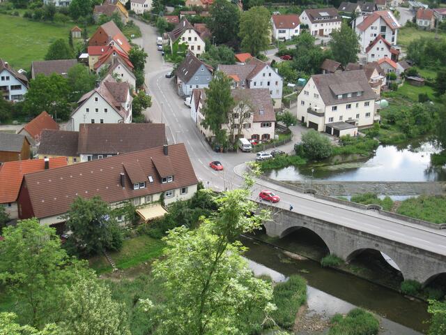 Blick auf die Jagst von Kirchberg aus