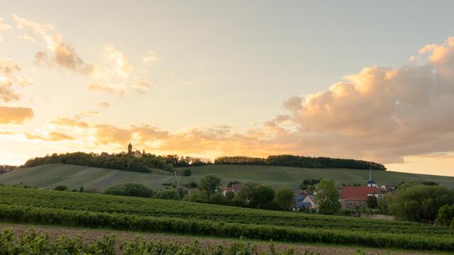Stockheimer Panorama bei Sonnenuntergang