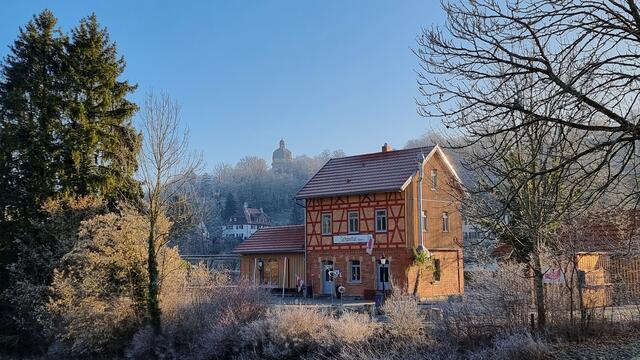 Schöntaler Bahnhof an der stillgelegten Jagsttalbahn