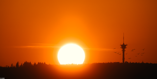 Stromberg mit Sonnenuntergang..