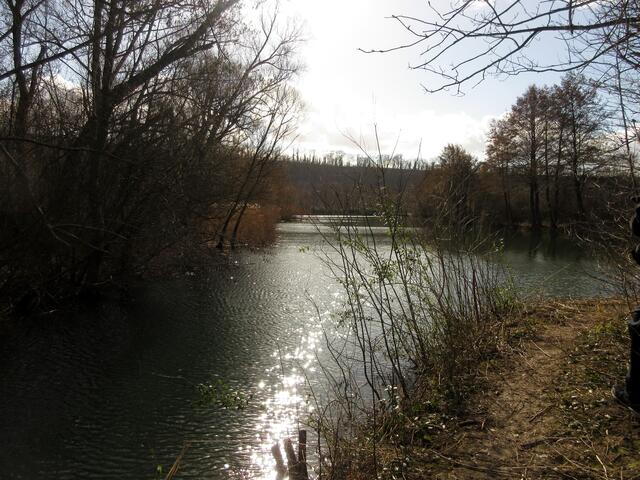 Wunderschön glitzert die Sonne auf dem unruhigen Wasserspiegel im Seeloch