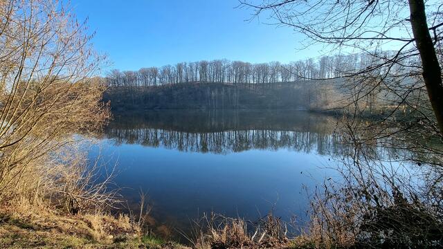 Katzenbachsee im Februar Morgenlicht