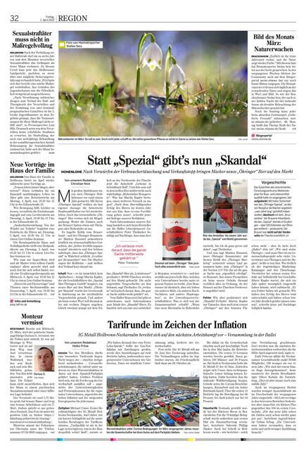 Auch in der Heilbronner Stimme und Hohenloher Zeitung ist gleich am 1. April das wunderschöne Bild des Monats von Stefan Seiz zu bewundern.