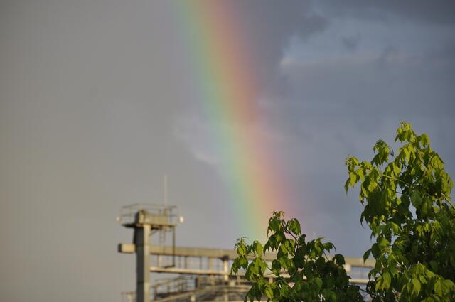 Regenbogen über Leingarten