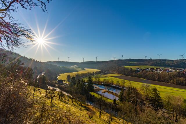 Blick auf das Jagsttal zwischen Widdern und Olnhausen