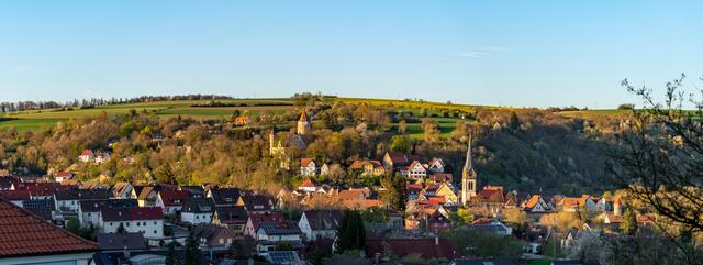Panoramablick auf Altstadt Möckmühl