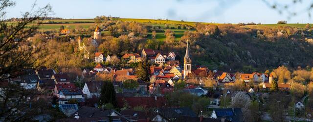 Panorama der Burg und Altstadt Möckmühl