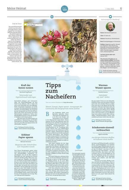 So sieht die Meine Heimat für den April aus, die aufgrund des Streiks im Druckhaus erst am7. Mai erschienen ist.