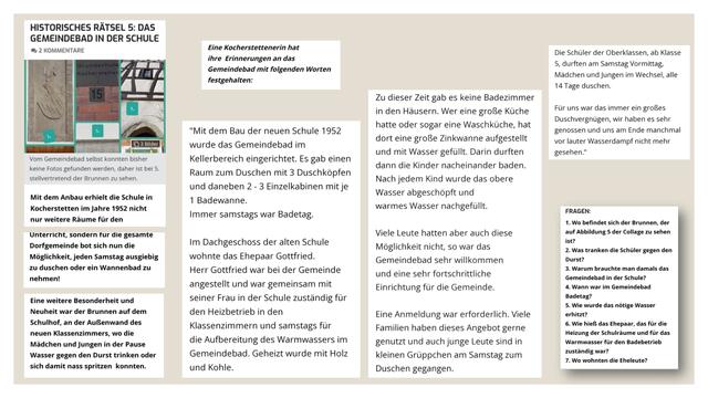 Beitrag auf Seite der Grundschule Kocherstetten auf meine.stimme