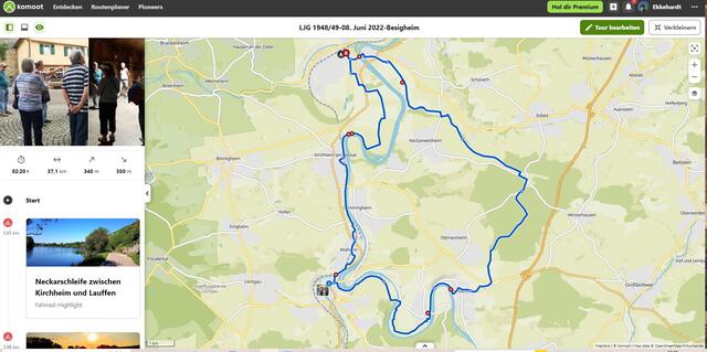 Unsere Radstrecke