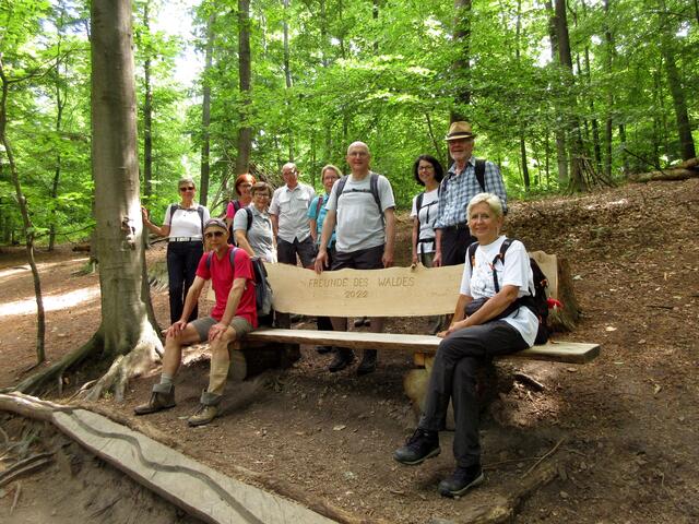 Es ist schön zu sehen, wie der Wald sich verändert mit den Jahreszeiten, aber auch mit dem Fleiß der Freunde des Waldes, die an der Kugelbahn diese neue Bank gebaut haben. Nun können die Eltern oder Großeltern hier ausruhen solange die Kleinen spielen.
