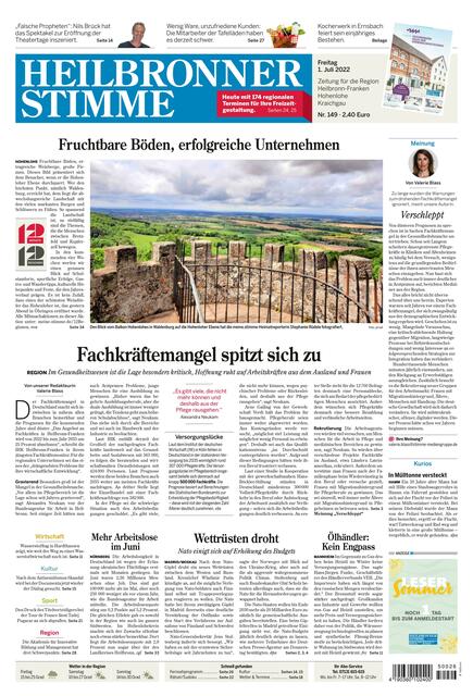 Der Blick auf die Hohenloher Ebene von Waldenburg aus kommt von Stephanie Rüdele. Das Gewinnerbild zierte am 1. Juli die Zeitung.