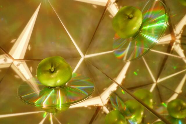 Apfel beim Disk-Gleiten