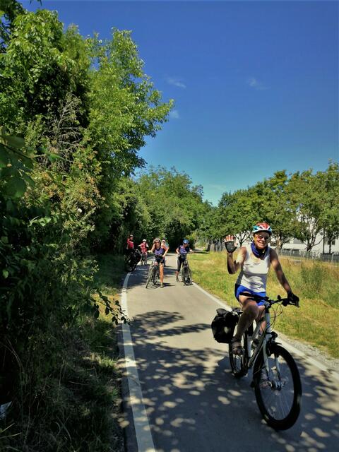 Auf dem neu errichteten Radweg von Biberach nach Neckargartach.