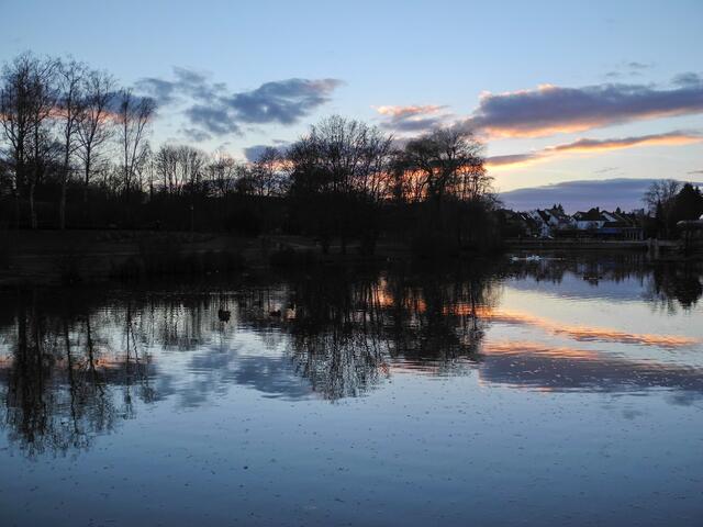 Bad Rappenau Kurparksee beim Sonnenuntergang