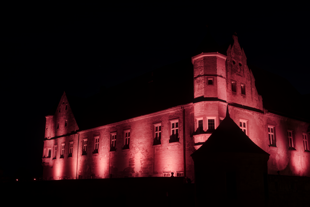 Untergruppenbach - Burg Stettenfels in Rot am Tag der Beleuchtung