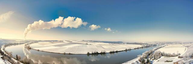 Winterlandschaft  am Neckar .