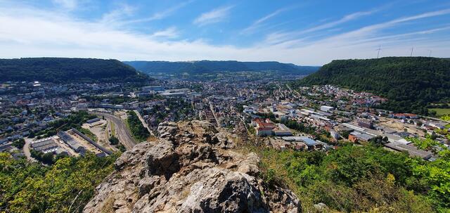 Aussicht vom Himmelsfelsen auf Geislingen