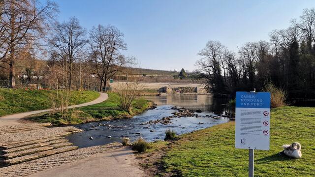 Zabermündung in den Neckar, Lauffen