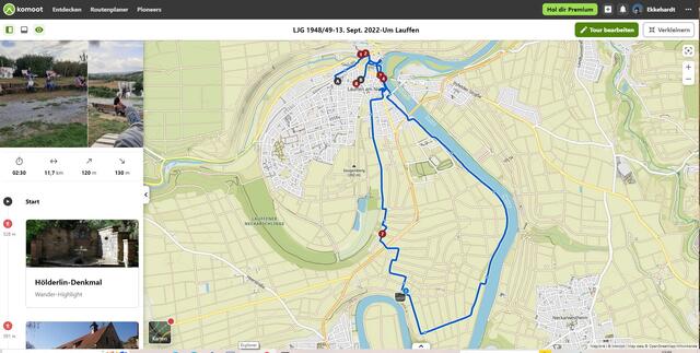 Unsere Wandertour in der Ansicht