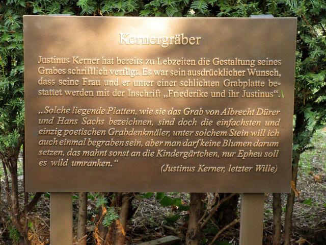 "Epheu soll es wild umranken" verfügte Kerner in seinem letzten Willen.