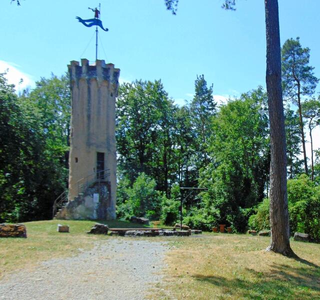 Das Gelände rund um den Wartbergturm ist ideal für Feste und Pausen. Es gibt dort eine Grillstelle, Schaukel und Wippe. | Foto: Gudrun Schickert