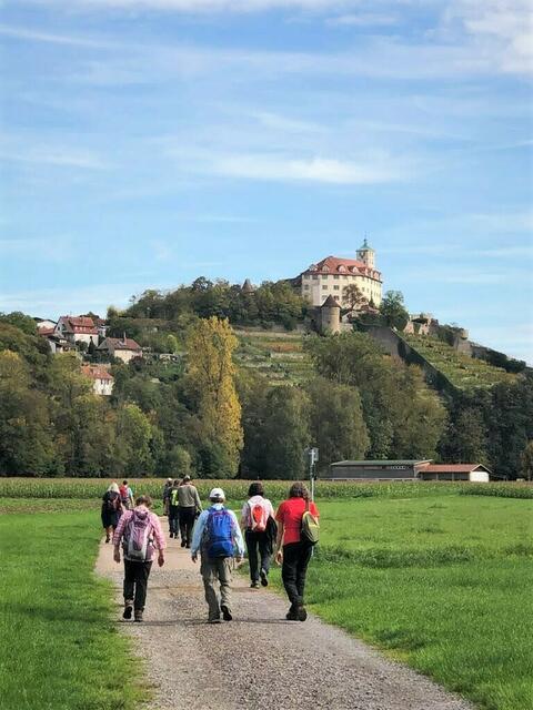 Schloß Kaltenstein und die Fachwerkstadt Vaihingen ist in Sicht.