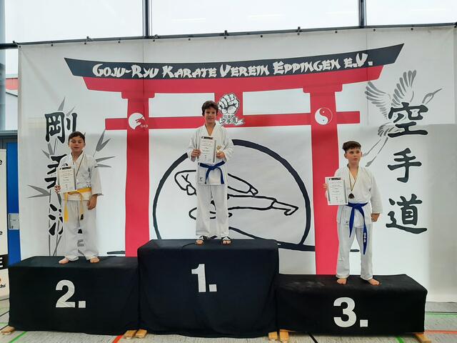 Max Schlatter vom Karateverein Eppingen erkämpfte sich den 3. Platz im Kumite (Schüler A, +45kg)