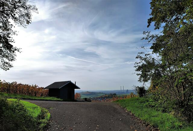 Nach einem weiteren Stück durch den Wald taucht am Ende des Weges dieses Wengertshäusle auf - mit einem tollen Ausblick nach Heilbronn und ins Neckartal.  | Foto: sigischlottke