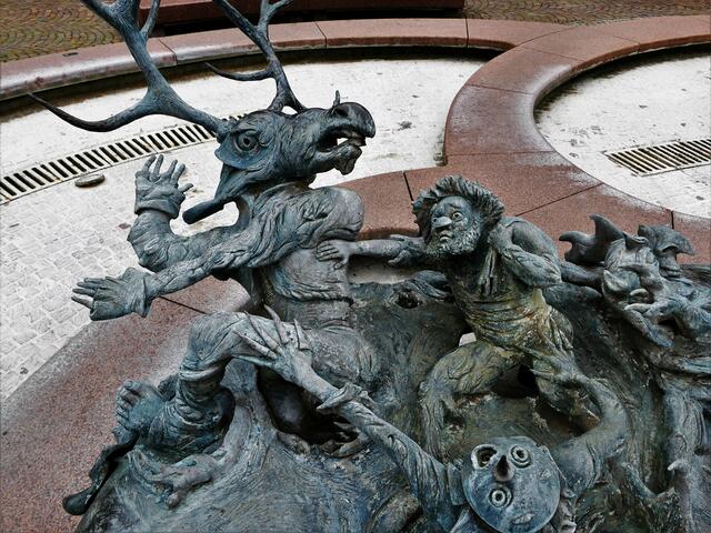 Detail des Theaterbrunnens