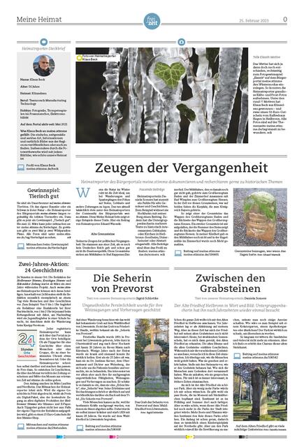 Die Meine Heimat-Seite, die am Samstag, 25. Februar, in der Tageszeitung erscheint, dreht sich um eisige Schönheiten und historische Zeitzeugen. 