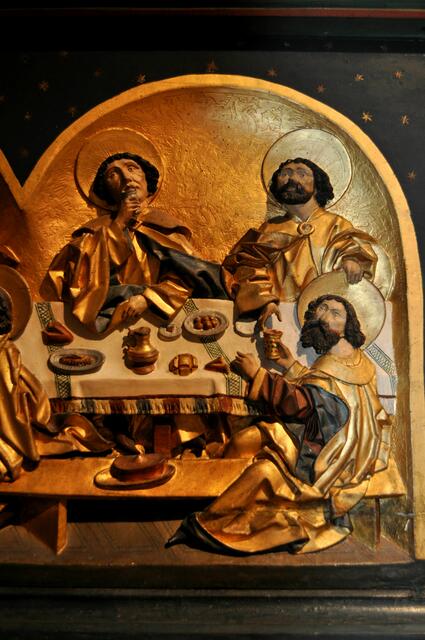 Hier sieht man wie ein Jünger den Heiligenschein des Anderen greift. | Foto: Daniela Somers