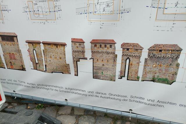 Die Türme der Stadtmauer sind genauestens kartographiert und perfekt renvoviert werden zu können.