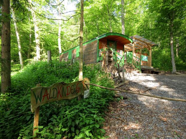 Überrascht waren die Wanderer über den neuen Waldkindergarten in Weinsberg.