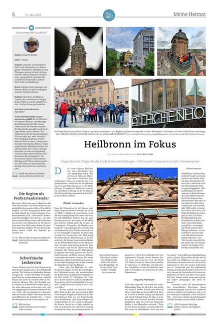 Diese besondere Meine Heimat-Seite ist am Samstag, 27. Mai, in der Zeitung zu finden.  | Foto: HSt
