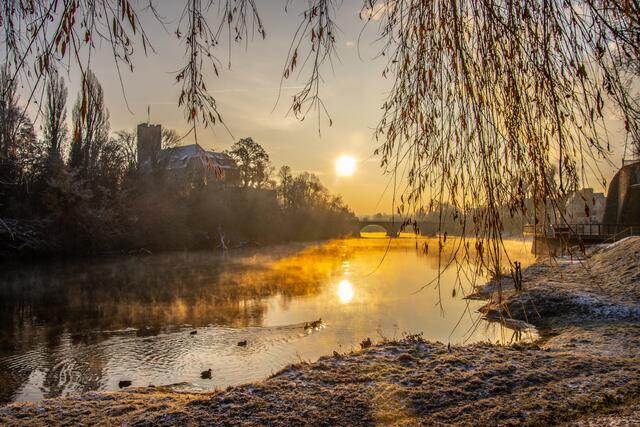 Ein Raureifmorgen in Lauffen am Neckar