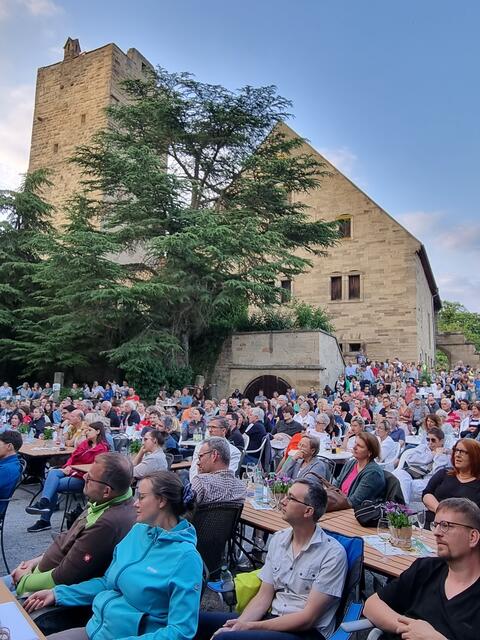Das Open-Air-Konzert mit Samuel Harfst lockte viele Zuhörer aus nah und fern auf die Burg Neipperg. | Foto: Jochen Baral