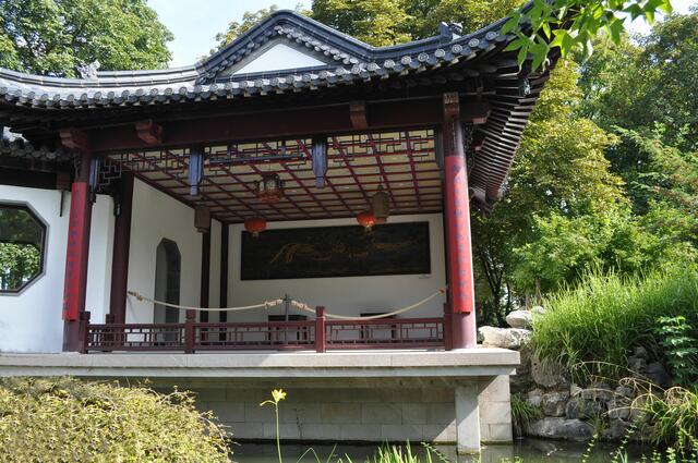 Teil des Teehauses. Am Bau waren mehr als 30 chinesische Facharbeiter beteiligt. | Foto: Daniela Somers