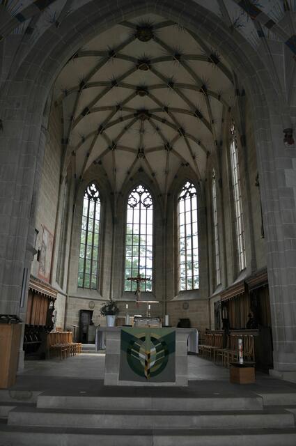 Im Inneren der Kirche. Der Chor mit Chorgewölbe | Foto: Daniela Somers