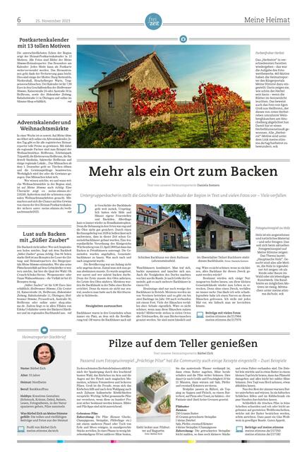 Diese interessante Meine Heimat-Seite ist am 25. November im Magazin der Zeitung zu finden.  | Foto: HSt-Grafik, Egon Groß, Daniela Somers, privat, Bärbel Eich