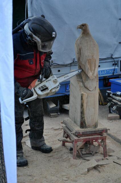 Holzkünstler bei der Arbeit zugeschaut. | Foto: Daniela Somers