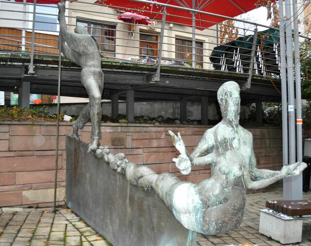 Flößerbrunnen. In dieser Jahreszeit nicht so schön zum Anschauen. | Foto: Daniela Somers